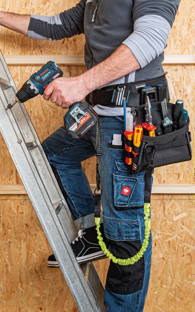 Keep everything at hand, even on the ladder: Tool Belt with Holder and Tool Pouch L 16